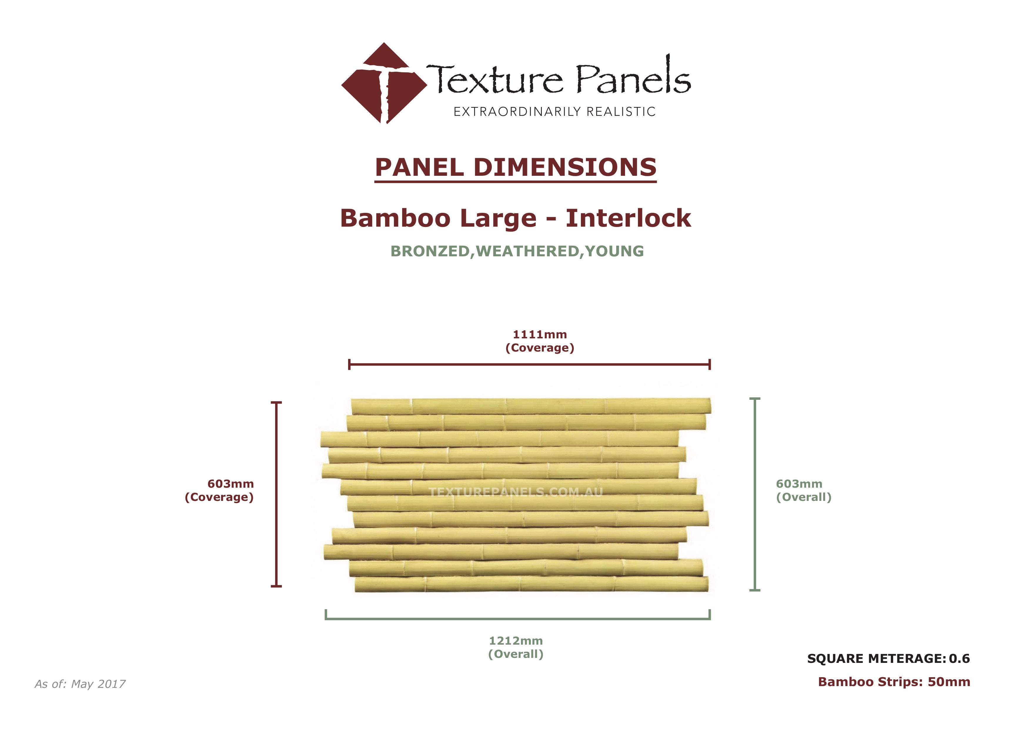 Bamboo Large Interlocked - Dimensions